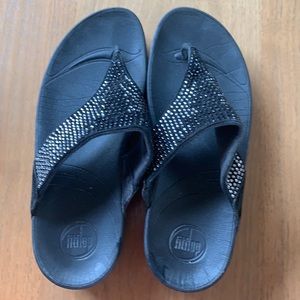 FIT FLOPS BLACK SEQUIN SIZE 9